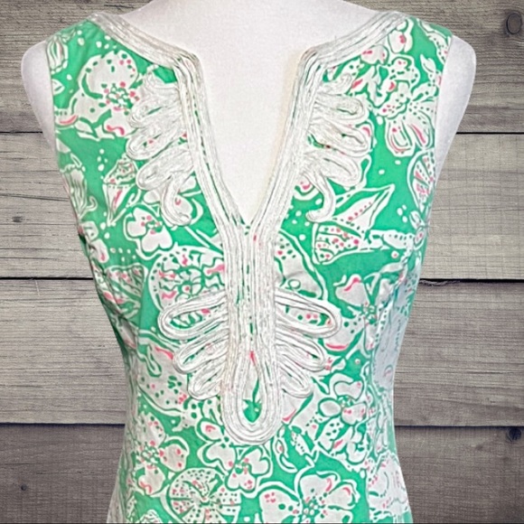 Lilly Pulitzer Short Janice Dress in Beach Bash Print, Green White & Pink Size 4 - Picture 13 of 15